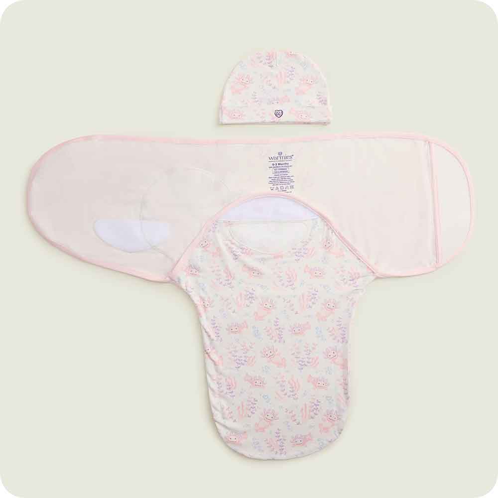 Pink Axolotl Swaddle & Beanie Gift Set - Image 3