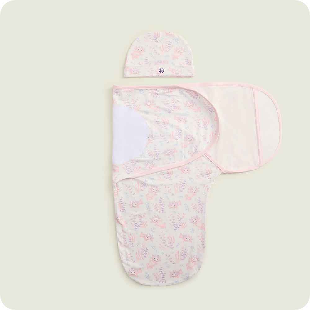 Pink Axolotl Swaddle & Beanie Gift Set - Image 4