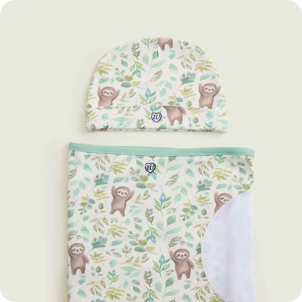 Sloth Swaddle & Beanie Gift Set
