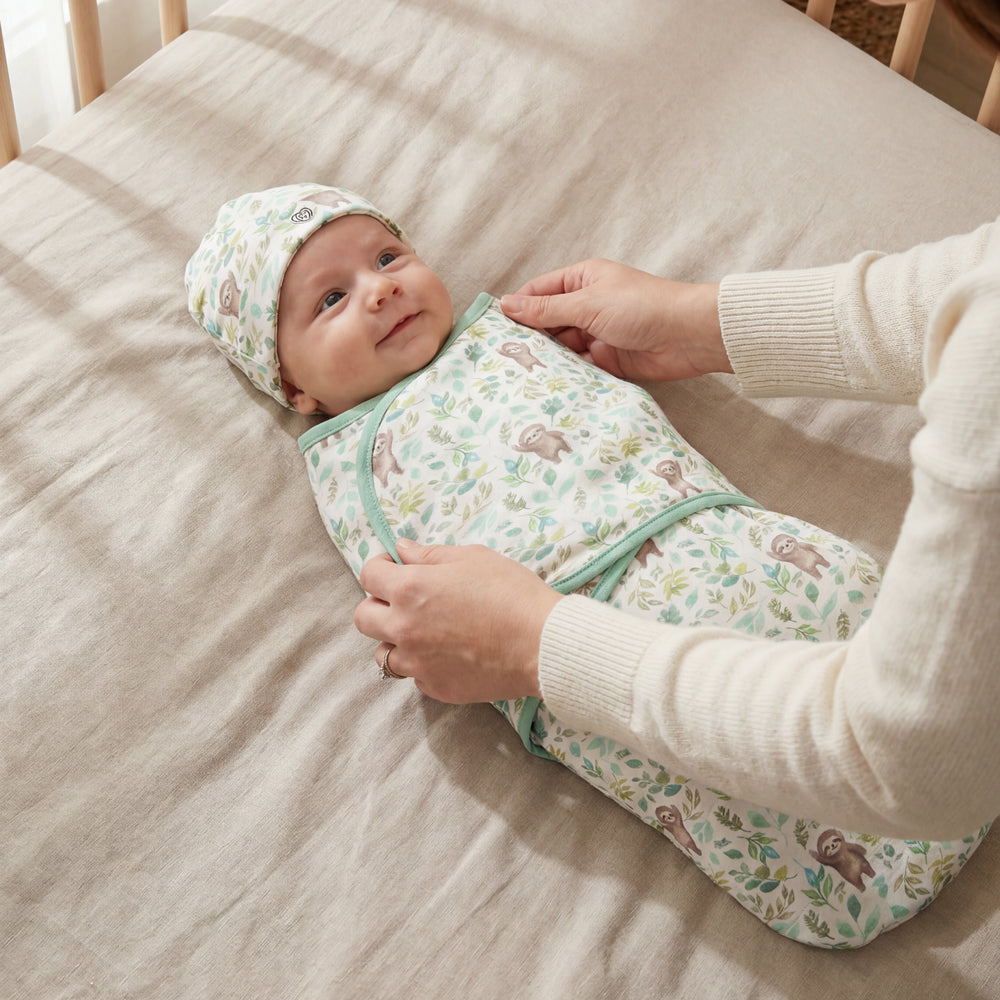 Alternative view of Sloth Swaddle & Beanie Gift Set