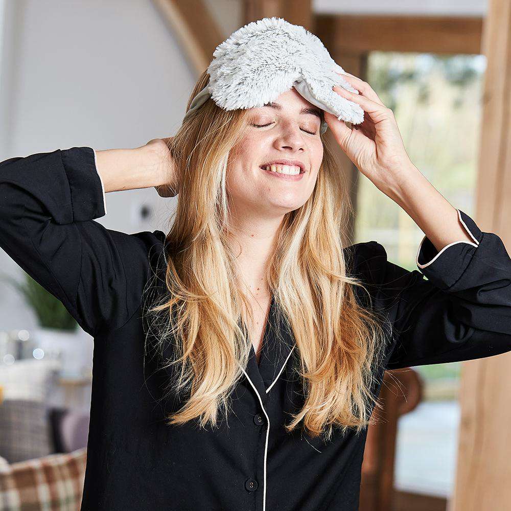 Alternative view of Marshmallow Gray Eye Mask Warmies