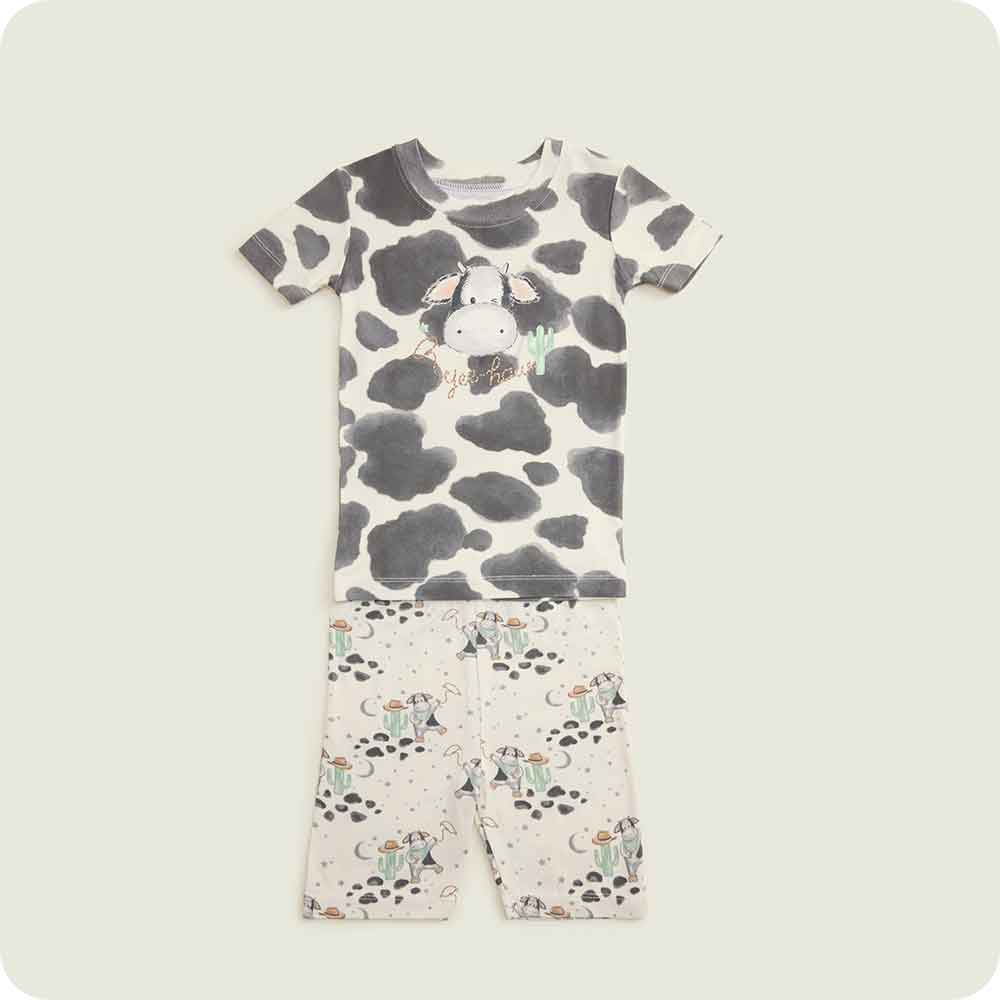 Black and White Cow Shorties Pajamas