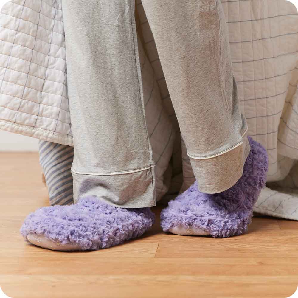 Alternative view of Curly Purple Slippers Warmies