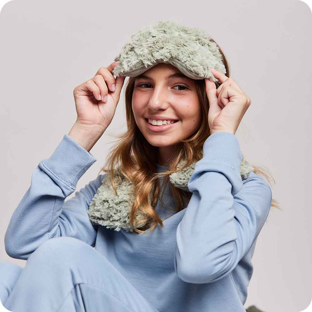 Alternative view of Curly Sage Green Eye Mask Warmies