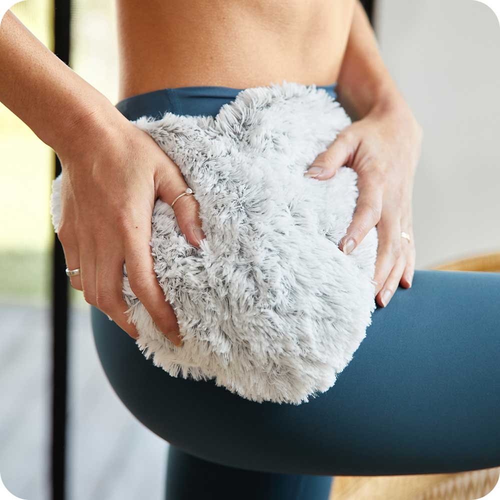 Alternative view of Marshmallow Gray Heart Heat Pad Warmies